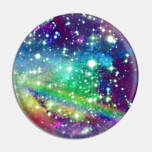 Rainbow Stars and Galaxies Pin