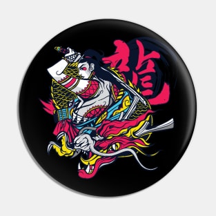 Female Samurai Dragon #150 Pin