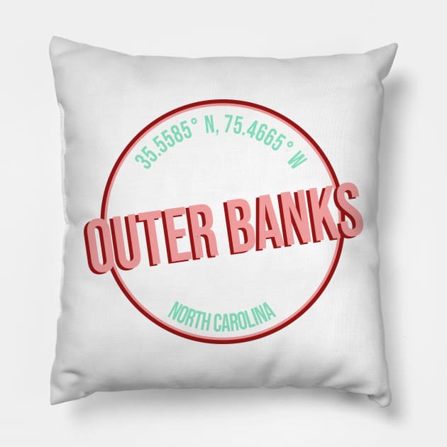 Outer Banks North Carolina 35.5585° N, 75.4665° W Pillow by tziggles