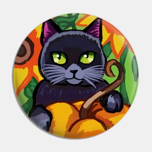 Halloween black cat Pin