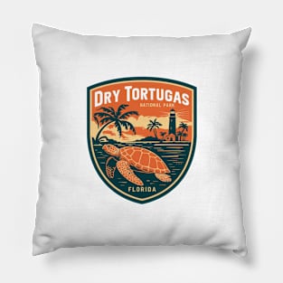 Dry Tortugas National Park Florida Orange Emblem Pillow