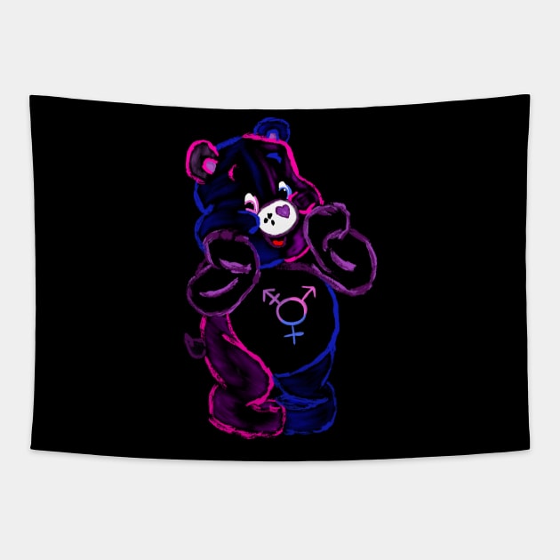 TransBear Stare! - Neon Tapestry by OutPsyder