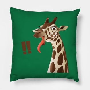 giraffe tongue hand drawn Pillow