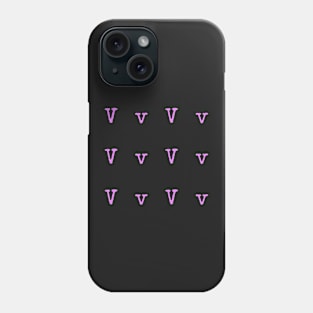 Pink Typewriter Letter V Phone Case