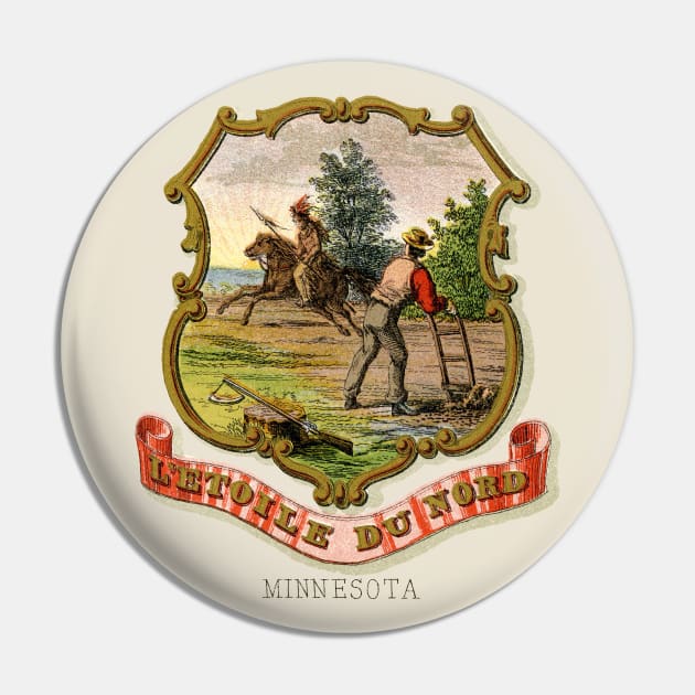 1876 Minnesota Coat of Arms Pin by historicimage