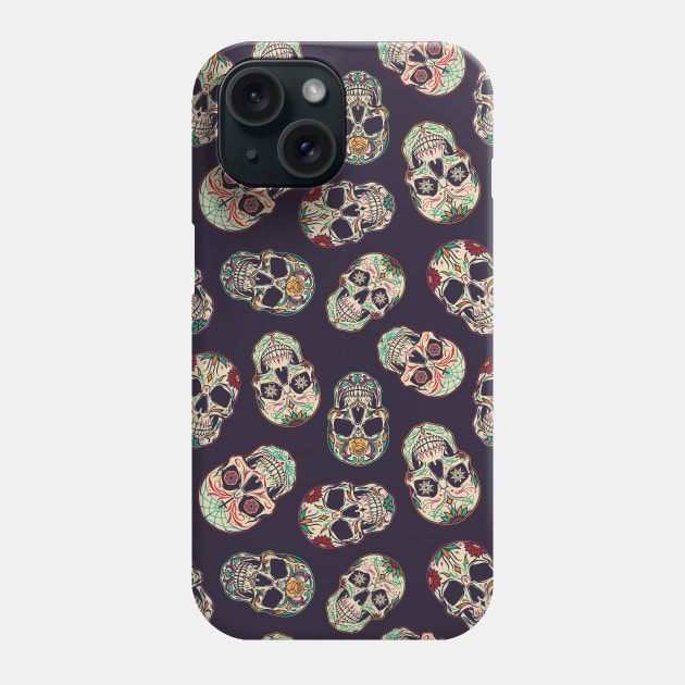 Sugar Skull Pattern Phone Case by aquariart