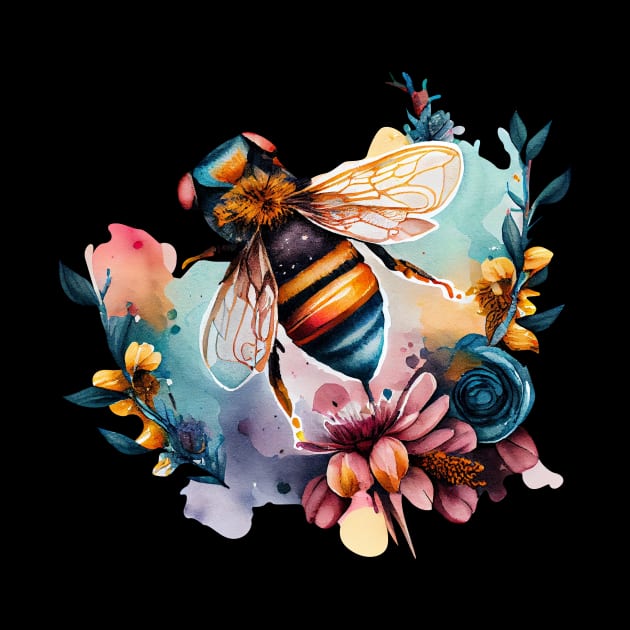 Floral Bee Watercolor 2.0 by CreativeDesignsx