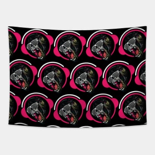 DJ monkey. Party pattern design Tapestry