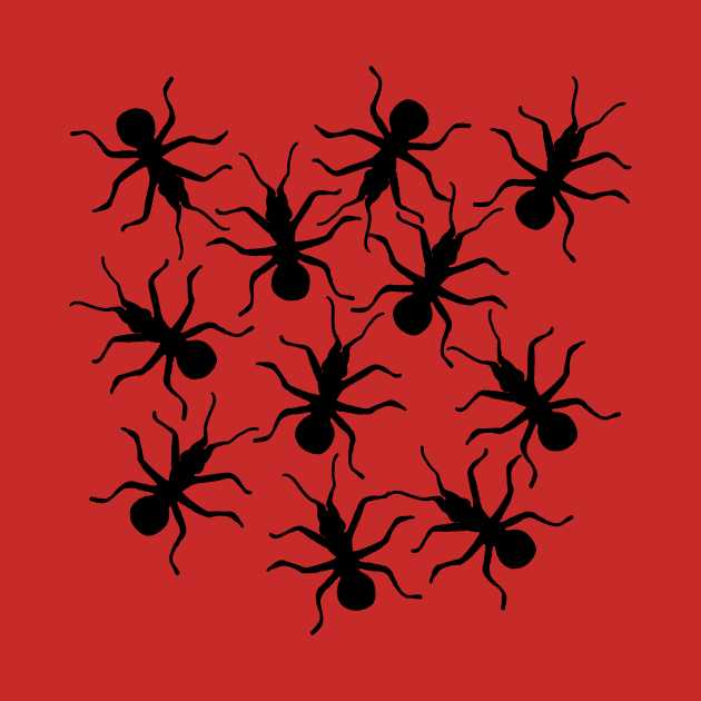 Swarm of Crawling Big Black Ants by DeerSpiritStudio