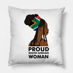 Proud South African Woman, South Africa Flag Pillow