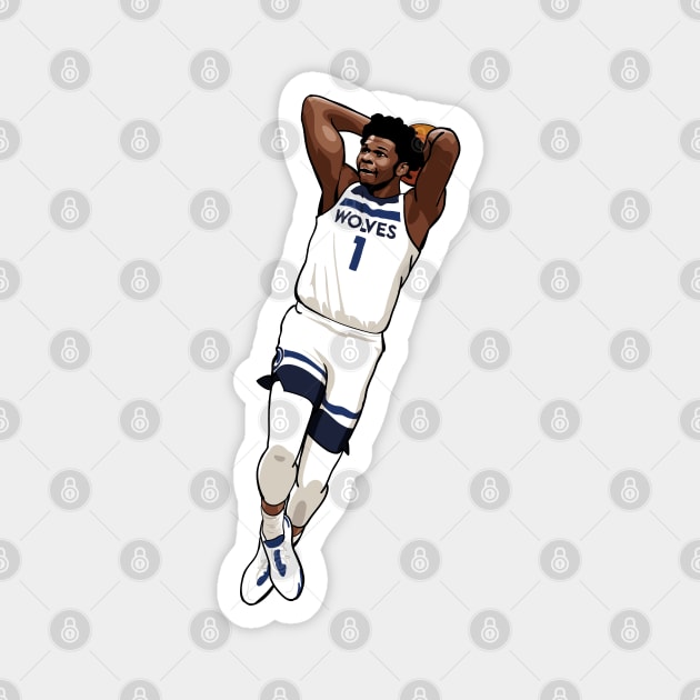 Anthony Edwards Vector Dunk Magnet by qiangdade