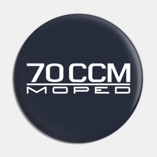 70cc moped emblem (white) Pin