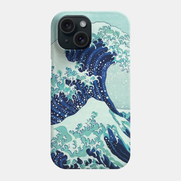 Hokusai Big Blue Wave Illustration Phone Case by CatyArte