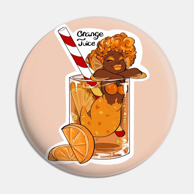 Orange Juice Mermaid Pin by TessRosenthal