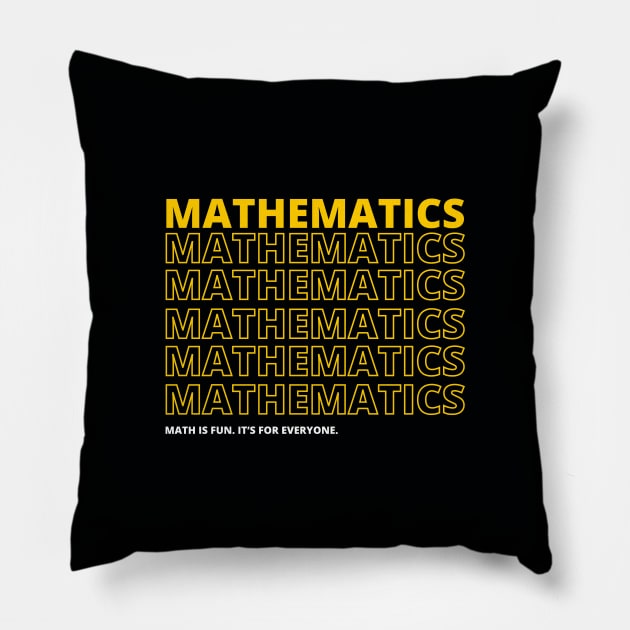 Mathematics Typography - Text Design Pillow by sarsia