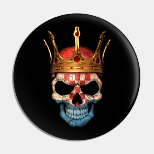 Croatian Flag Skull with Crown Pin