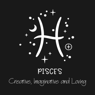 Pisces Personality White Text T-Shirt