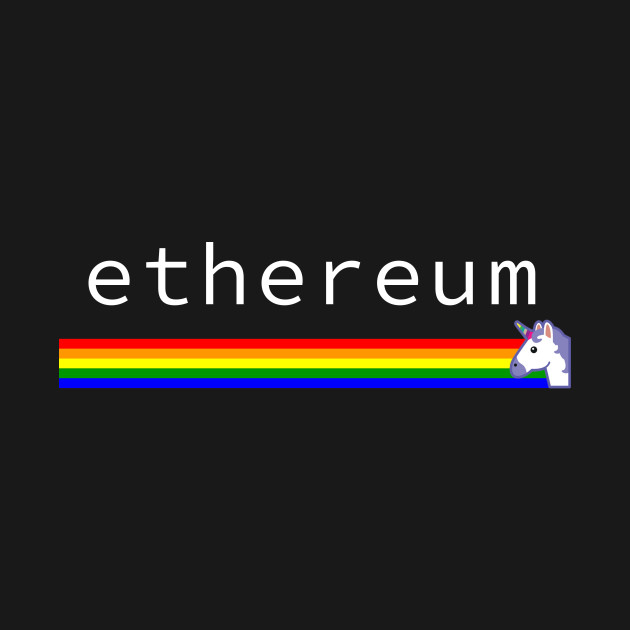 Disover Ethereum Unicorn - Rainbow - Ethereum Cryptocurrency - T-Shirt