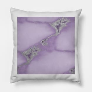 Massimo violet marble - silver Pillow