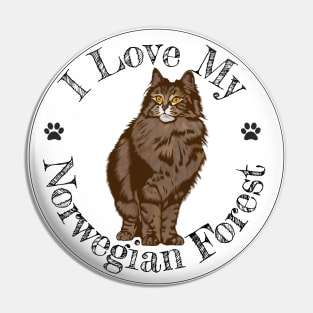 I Love My  Norwegian Forest Cat Pin