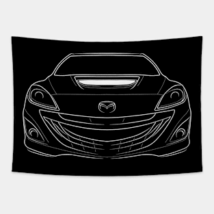 front/profile - Mazda3 MPS BL Mazdaspeed 3 - stencil, white Tapestry