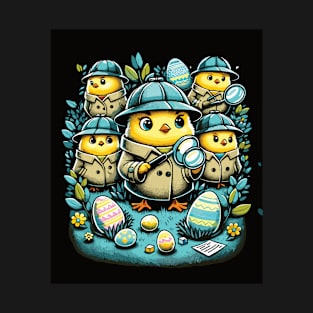 Detective Chick Egg Hunt Adventure Easter Funny Easter T-Shirt