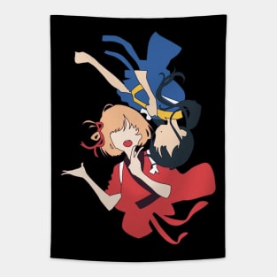 Lycoris recoil anime characters chisato and takina minimalist flat art Tapestry