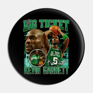 Kevin Garnett The Big Ticket Basketball Signature Vintage Retro 80s 90s Bootleg Rap Style Pin