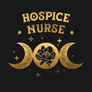 Hospice Nurse - Boho Moon & Wild Rose Golden T-Shirt