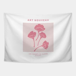 Pink Art Nouveau Les Champs De Fleurs Art Boheme Deisgn Tapestry