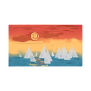 Sail Boats Under a Whirling Sun T-Shirt