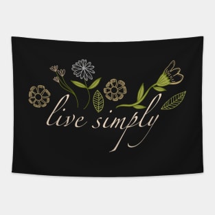 Live Simply Plant Art Tapestry