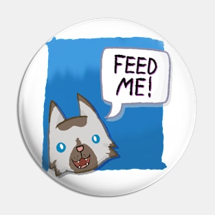 Feed Me! [Chocolate Point Cat With A Blue Background] Pin