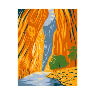 The Narrows of Zion Canyon on the North Fork of the Virgin River Zion National Park Utah WPA Poster Art T-Shirt