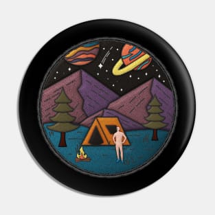 Solo Camping Midlife Merit Badge Pin