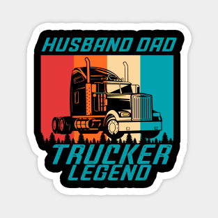 Husband Dad Trucker Legend Magnet