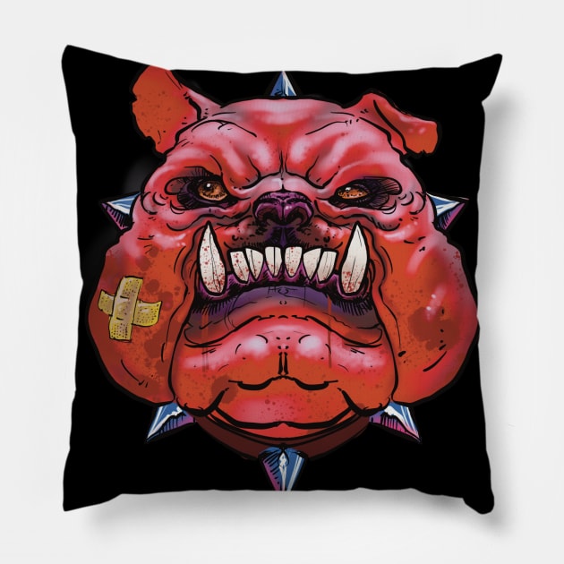 pink bull dog Pillow by Paskalamak