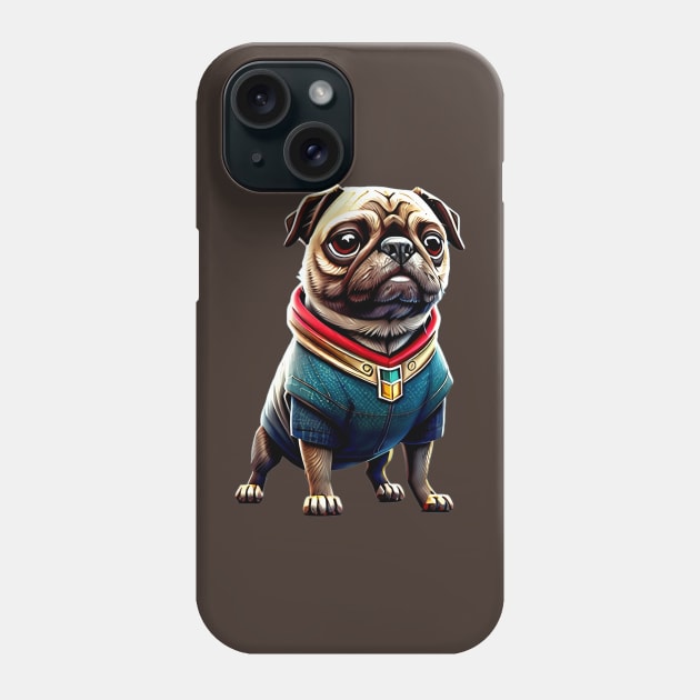 Pug in Mystic Wizard Costume - Cute Pug Dressed as a Sorcerer Phone Case by fur-niche