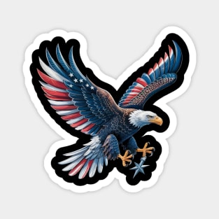 American Flag Bald Eagle Patriotic Eagle 4th of July USA Magnet