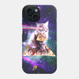 Outer Space Pizza Cat - Rainbow Laser, Taco, Burrito Phone Case