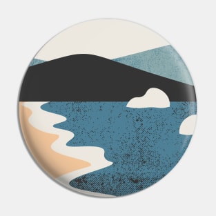 Ocean Breeze - Landscape Art - Mountains Hiking - Sunset Adventure - Blue Lagoon - Seaside Art - Sunrise Mountains Pin