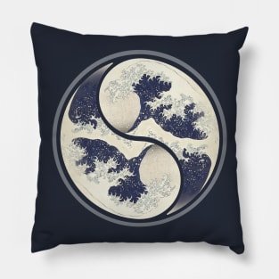 Yin Yang Waves Pillow