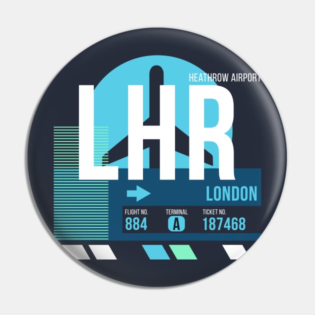 London Heathrow (LHR) Airport // Sunset Baggage Tag Pin by Now Boarding