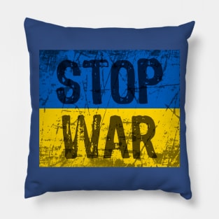 Stop War Ukrainian flag Pillow