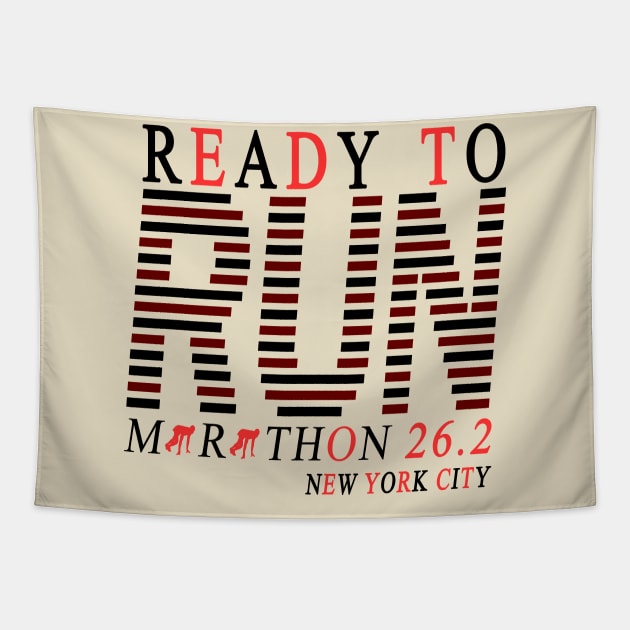 marathon 26.2/2019 (ready to run marathon 26.2 new york city) Tapestry by S-Log