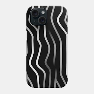 Monochrome Elegance: White Abstract Lines on Black Phone Case