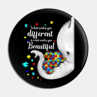 What Makes You Different Elephant Mom Autism Child Awareness Pin