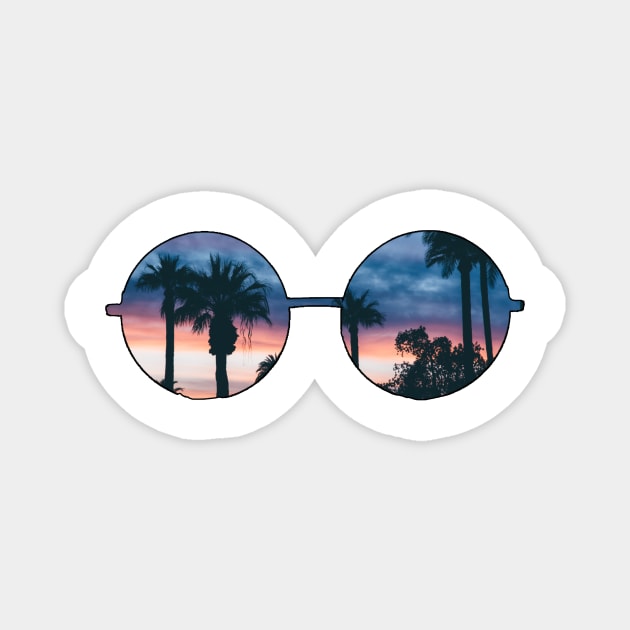 Sunset Hippie Glasses Magnet by lolosenese