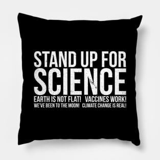 Earth Is Not Flat Stand Up For Science Pillow