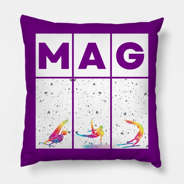 MAG Rainbow and white Pillow by Half In Half Out Podcast
